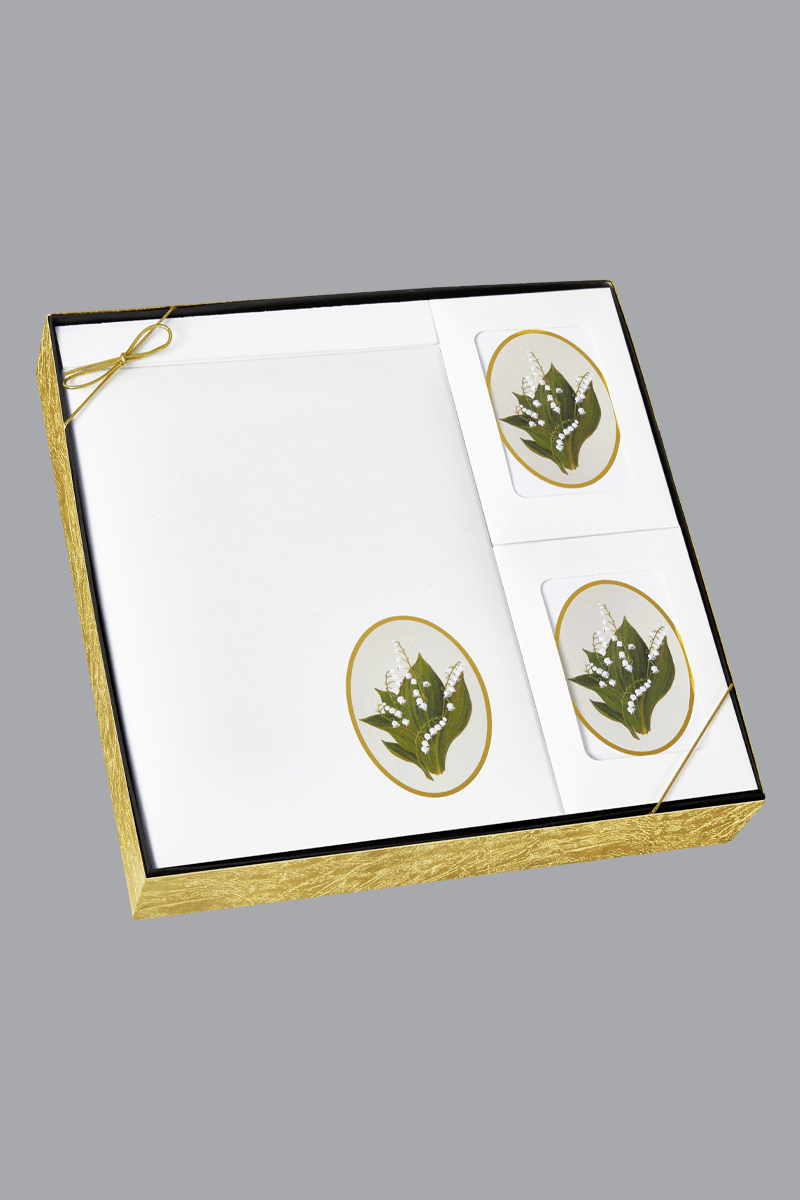 small white oval lilies of the valley box set