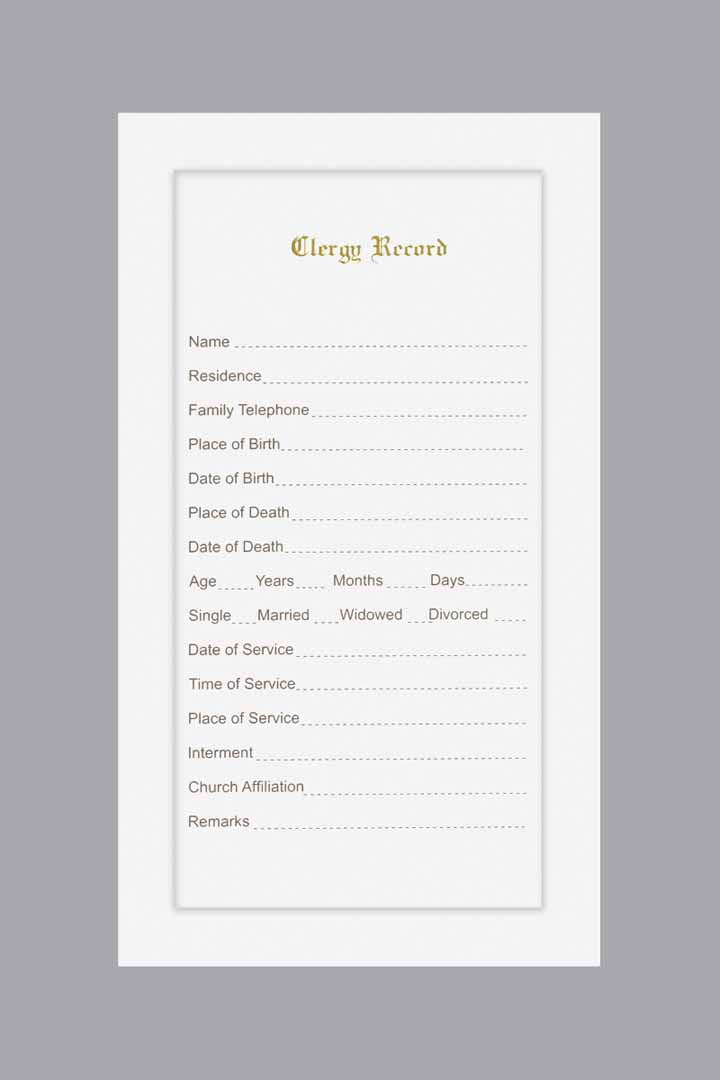 clergy-record-regal-line for Free Printable Funeral Guest Book Pages Clergy Record – Regal Line for Free Printable Funeral Guest Book Pages