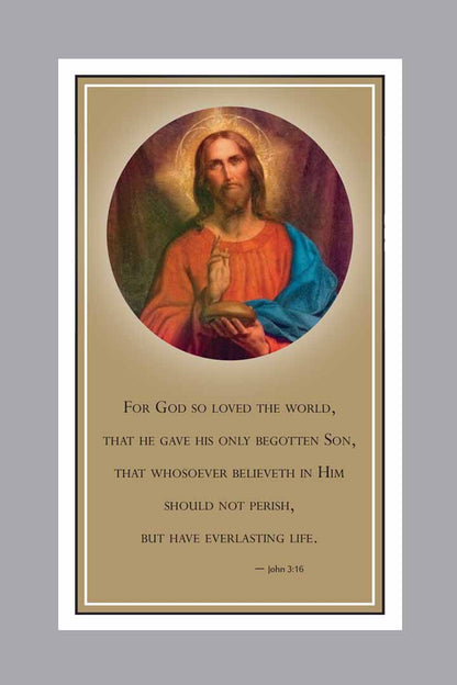 John 3:16 verse with image of Jesus Prayer Card