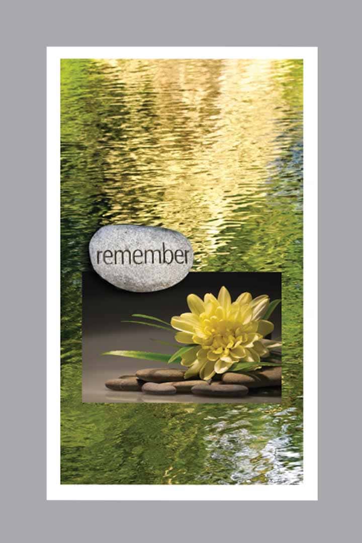 Yellow water lily with stones Prayer Card