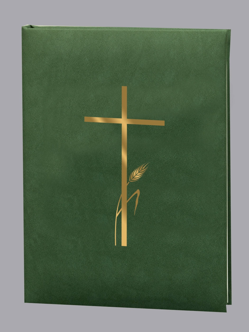 The Bread of Life Funeral Guest Book - Green w/ Gold Foil - 6 Ring