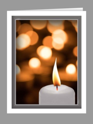 White candle with glowing candle background service record