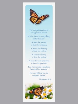 Flying monarch butterfly bookmark