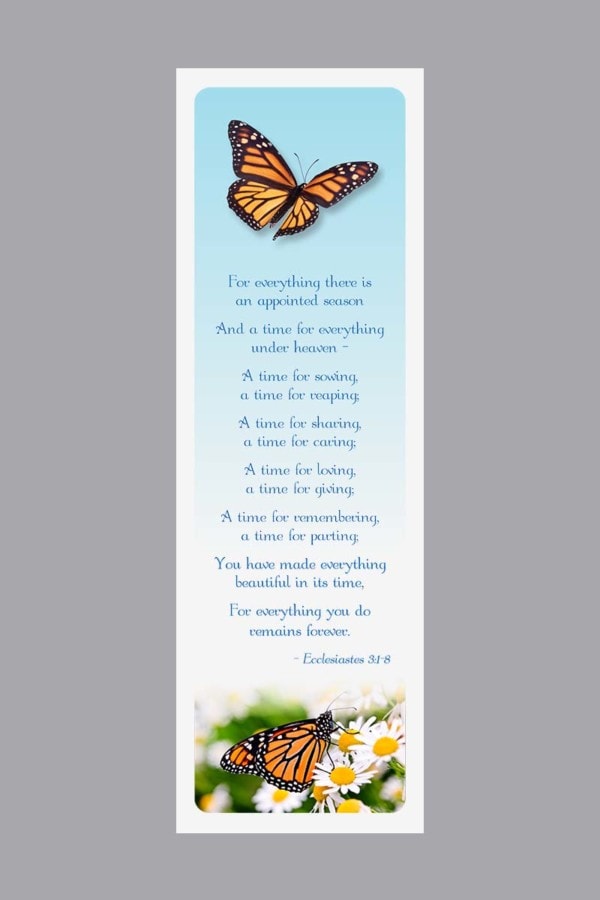 Flying monarch butterfly bookmark