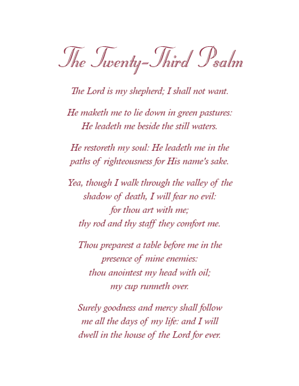 Twenty-Third Psalm for Classic Scroll