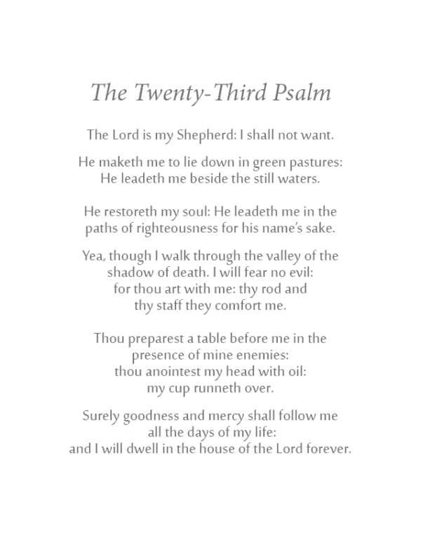 Twenty-Third Psalm for Eternal Light
