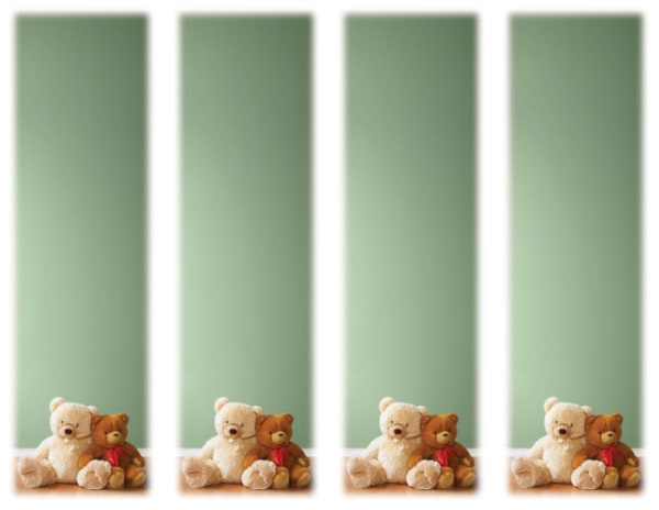 4 up Bookmarks with teddy bears