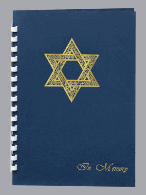 Navy Blue with Gold foil Star of David leatherette