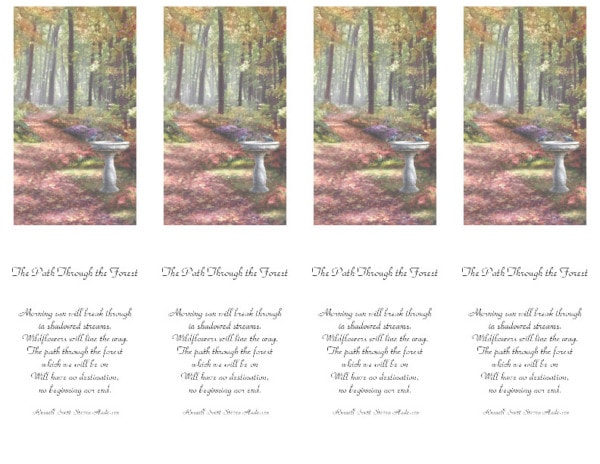 4 up Bookmark Path in the Forest 783-BMK