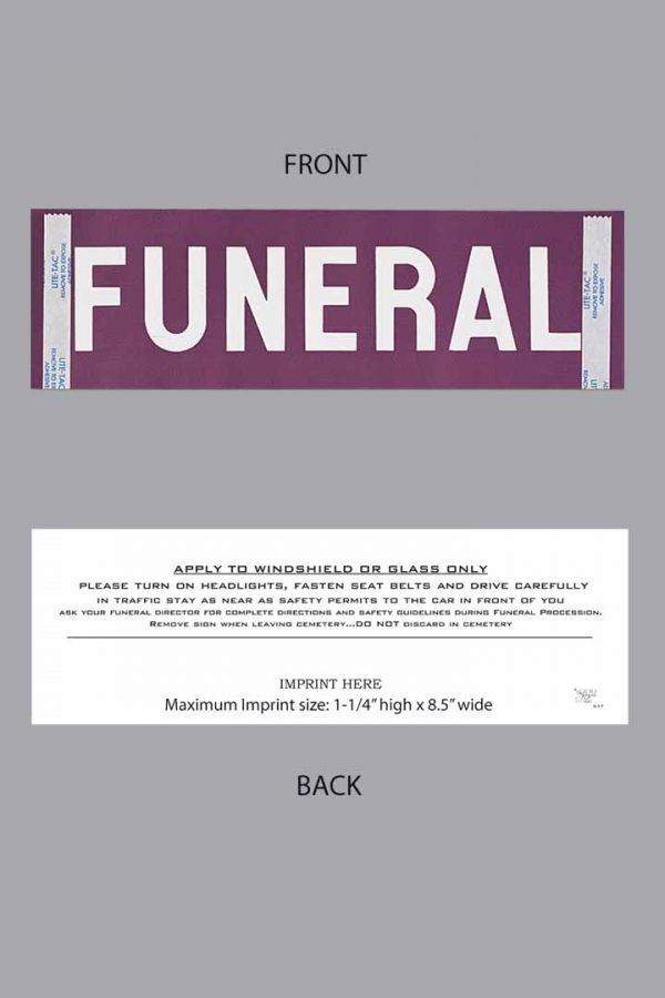 Purple Funeral windshield sticker