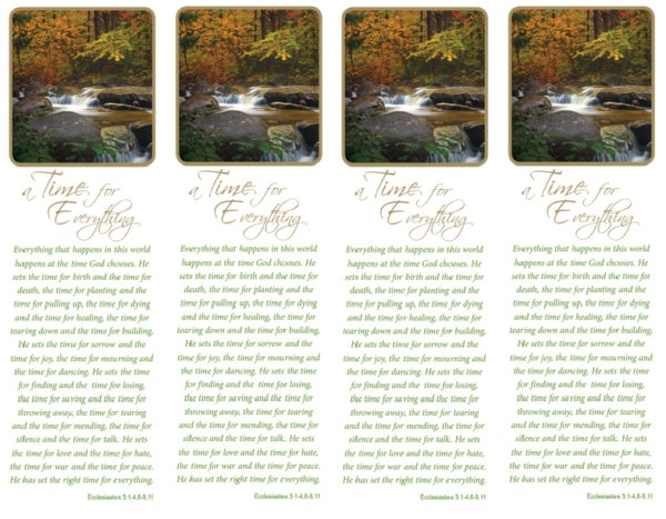 4 up Wooded Stream and Ecclesiastes verse Bookmark