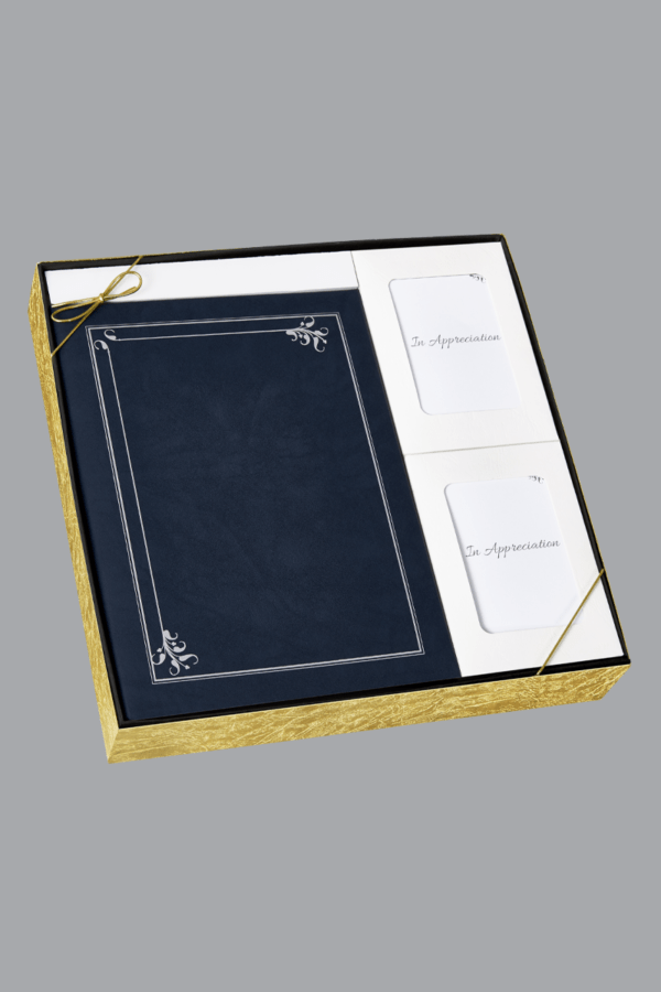 Navy Blue and Silver Foil Art Deco Box Set
