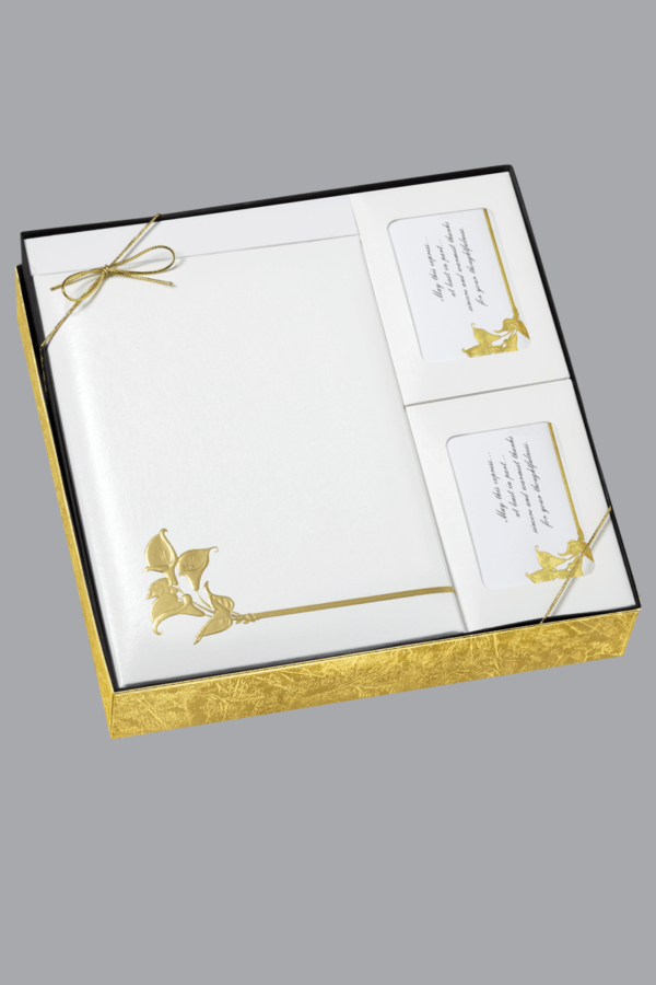 White and Gold Foil Calla Lilly Box Set