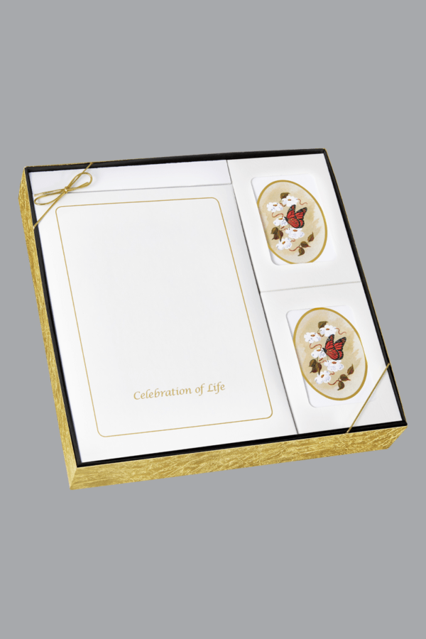 White and Gold Foil Celebration of Life Box Set