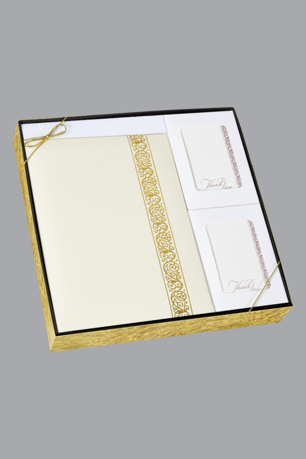 Ivory Classic Scroll Gold Foil Box Set