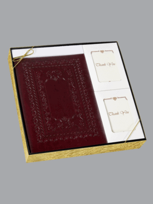 Burgundy Ornate Burnished Box Set 8558 bxs