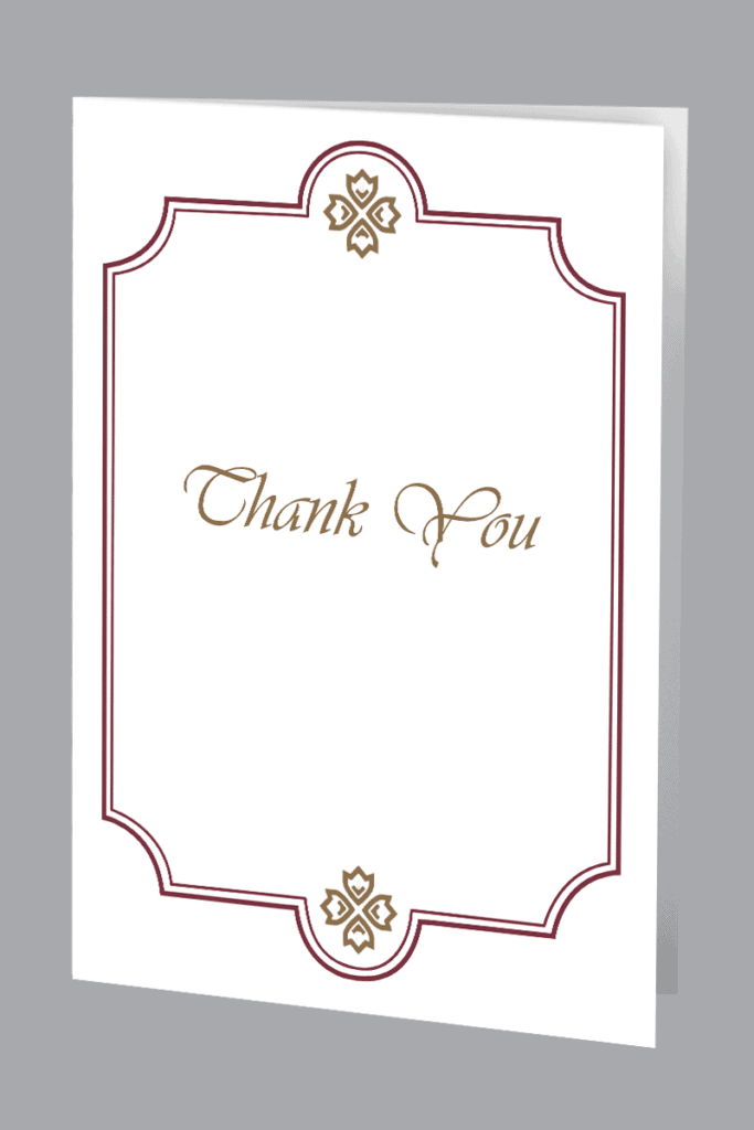 Gold Thank You with Ornate design