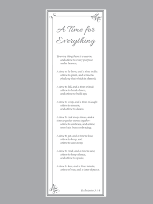 A Time of Everything poem on Art Deco bookmark