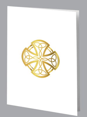 Golden Celtic design on white service record