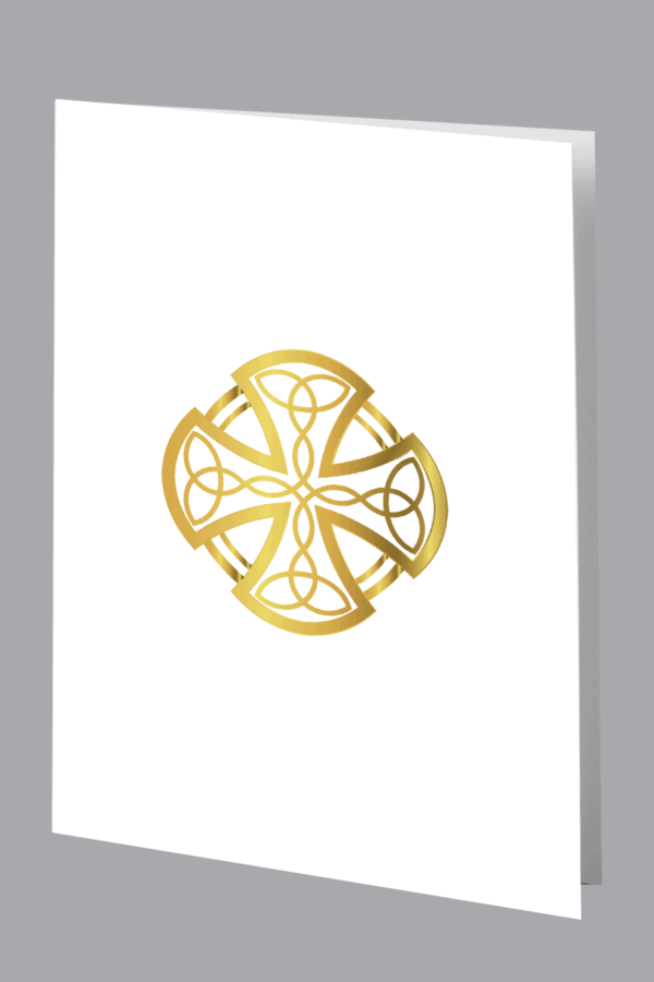 Golden Celtic design on white service record