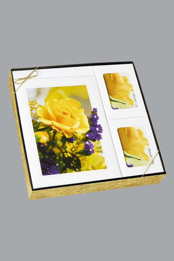 Yellow Rose with purple flowers box set 8550 bxs