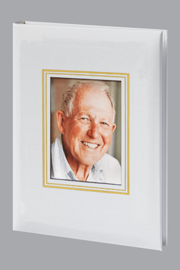 Rectangle Photo Funeral Guest Book White