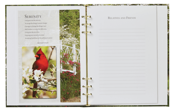 Serene Path funeral guest book open pages 2 8543