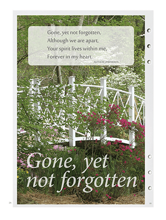 Serene Path funeral guest book divider page 8543
