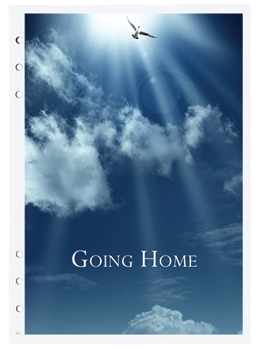 Going Home funeral guest book divider page 8545