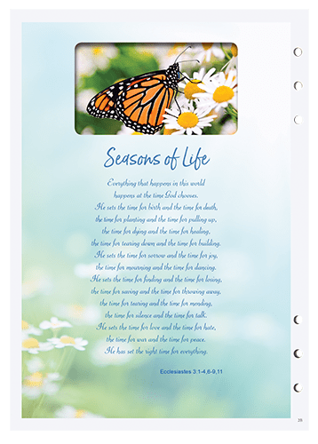 Seasons of Life funeral guest book divider page 2 8551