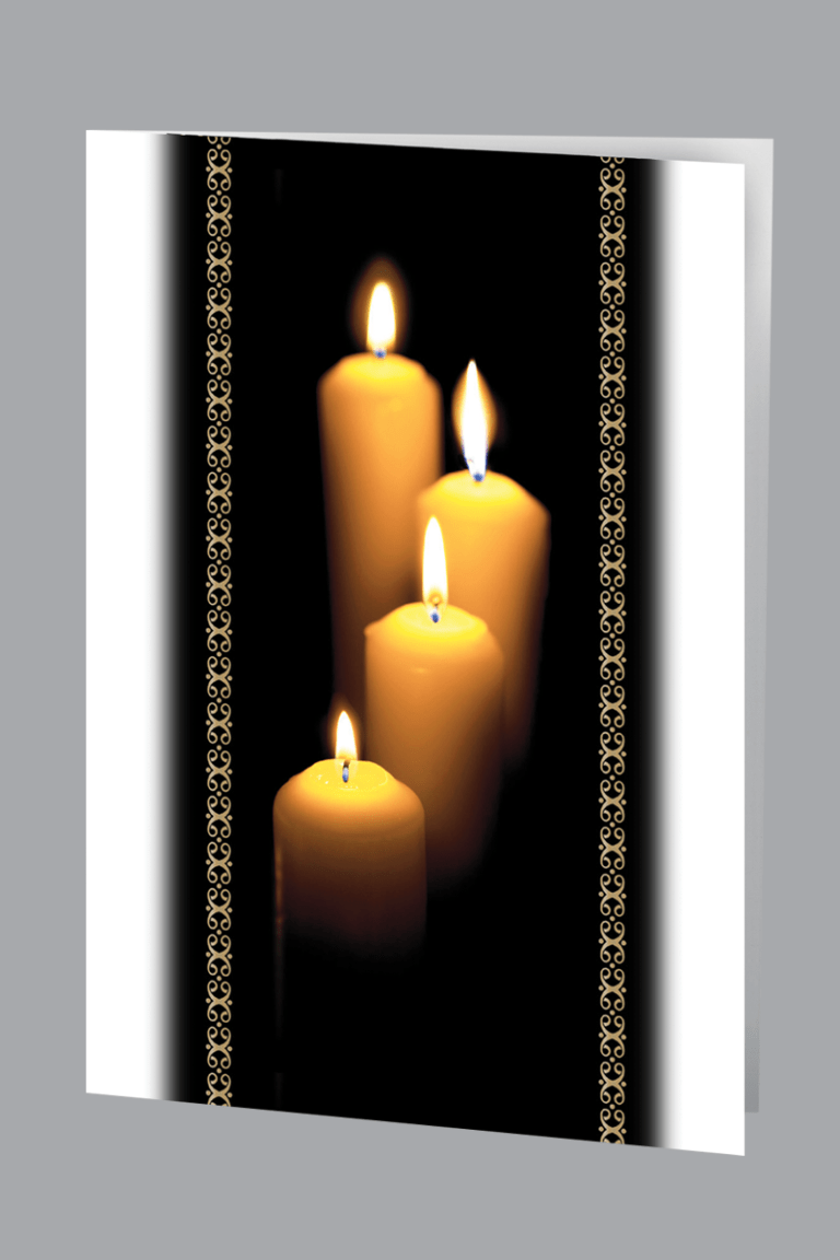 4 glowing candles eternal light open acknowledgment