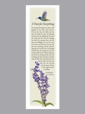 Hummingbird with lilac and verse bookmark
