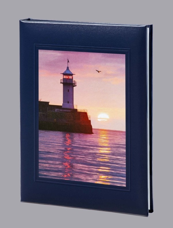 Lighthouse 6 ring funeral register book