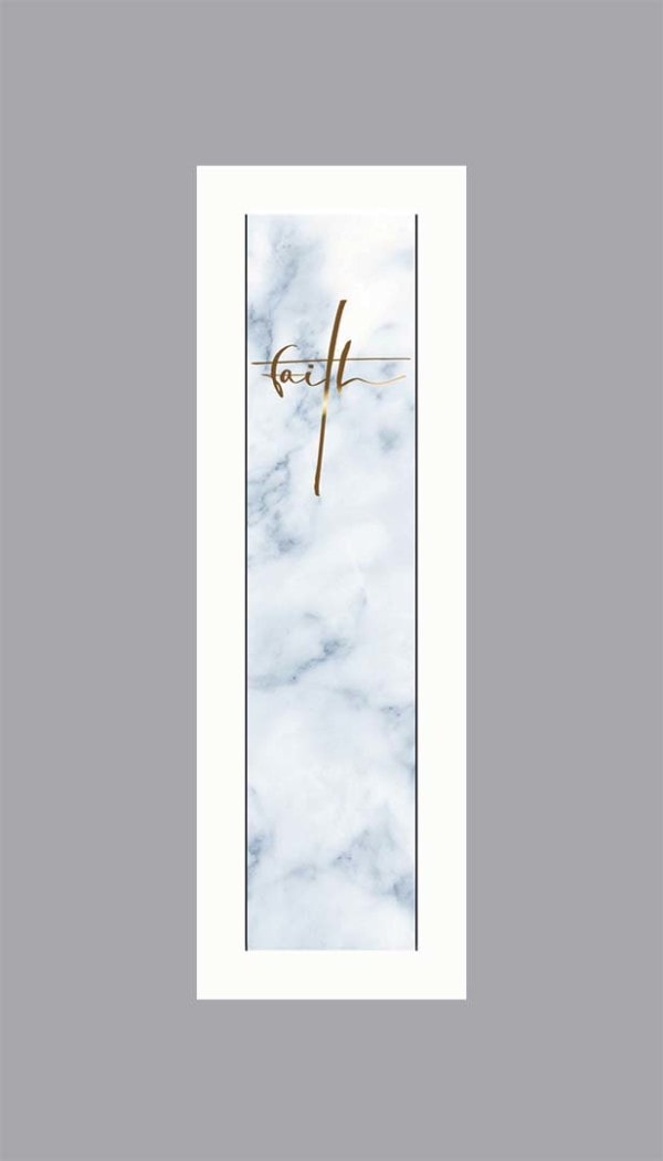 gold faith on marble white bookmark