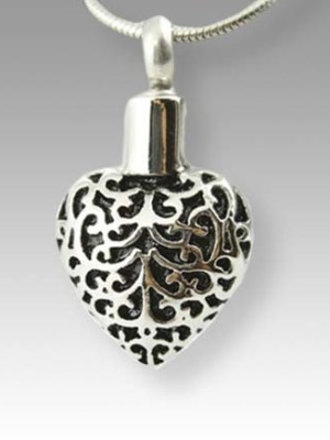 Black and Silver design heart pendant