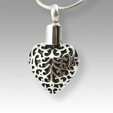 Black and Silver design heart pendant