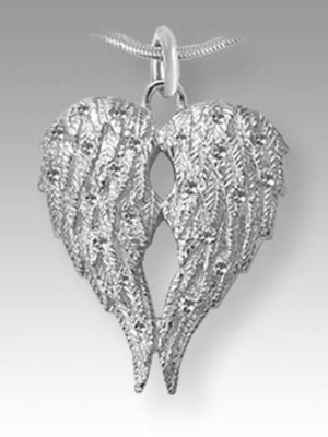 Silver pair of angel wings pendant