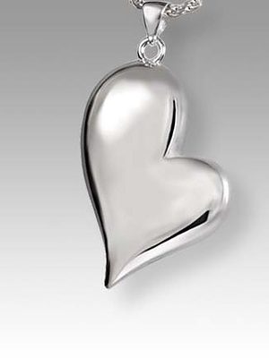rounded silver heart pendant