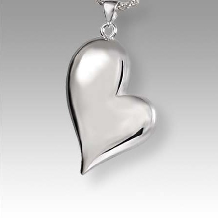 rounded silver heart pendant