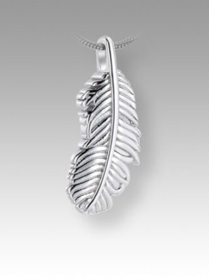 silver feather pendant