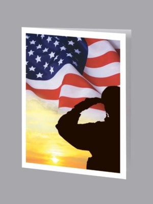 Sunrise with salute and american flag service record