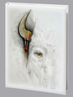 White Buffalo watercolor funeral guest book