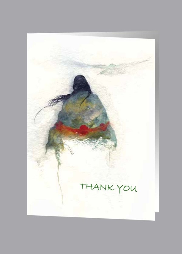 Shadow Eagle with silhouette thank you card