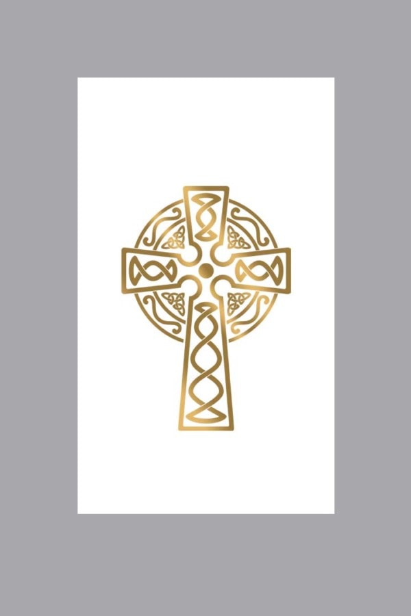 Golden Celtic Cross prayer card