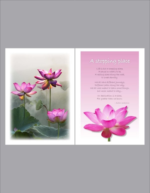 Lotus flower colored divider page
