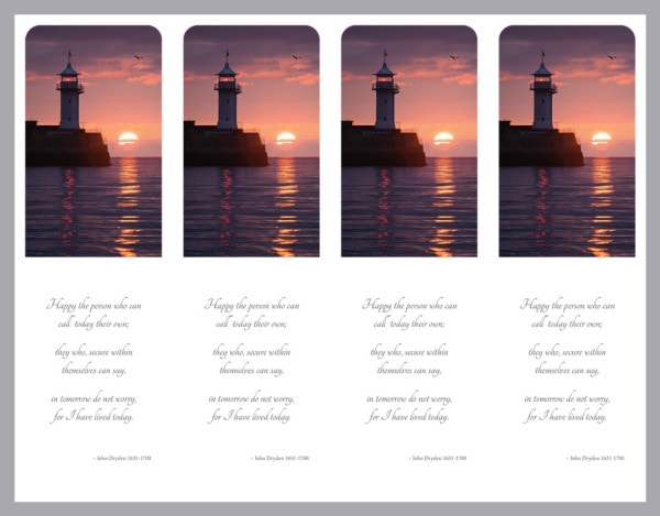 4 lighthouse sunset bookmark