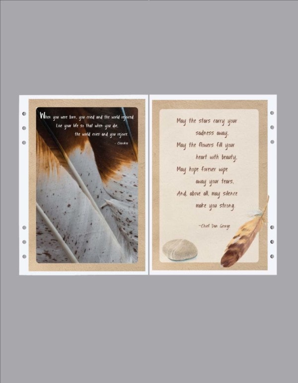 feathers and sayings divider page