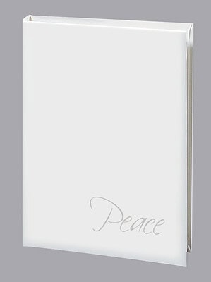 Soft Touch White Peace Funeral Guest Book