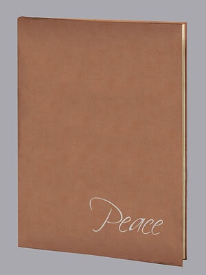 Soft Touch Tan Peace Funeral Guest Book