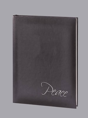 Soft Touch Charcoal Peace Funeral Guest Book